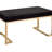 Boice Black Fabric & Champagne Finish Bench