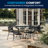 Amlie 31.5" Square Glass Dining Table with 4 Aluminum Chairs-46535393