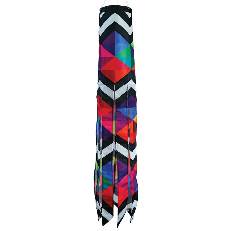 Geometric Black & White 40" Illusion Windsock