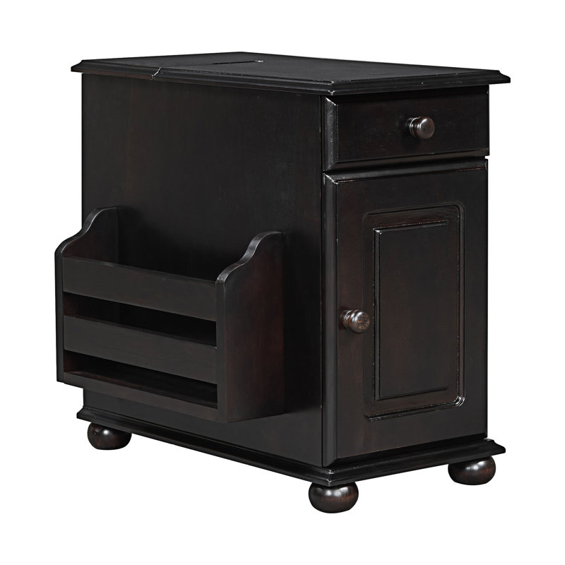Sofa Couch Table Flip Top Side Table With USB Ports, Espresso