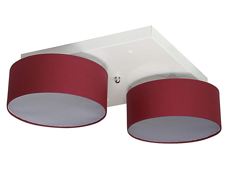 Pulley Fabric Semi Flush Mount, Burgundy