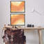 «Curving Orange Waves», ensemble de 2 toiles flottantes encadrées par Grace Popp-456195373-456195379