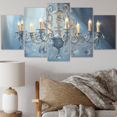 " Chandelier Soothing Serenade I " 5 Piece Art Mixed Media Print