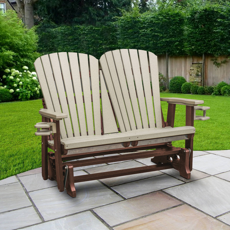 Outdoor Glider, White/Brown