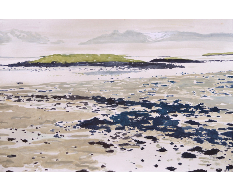Peaceful Tidal Beach Print by Other Artist, 18 × 12, Framed Canvas, Black
