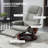 Comfortable Swivel Recliner With Padded Armrest And Extendable Footrest