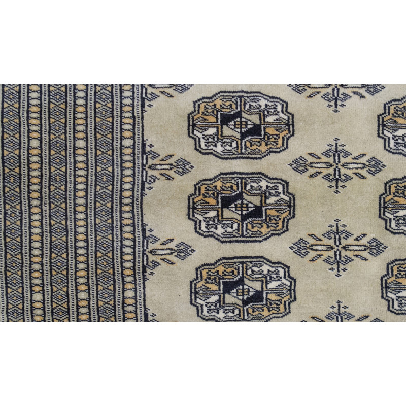 Tapis beige noué à la main de haute qualité