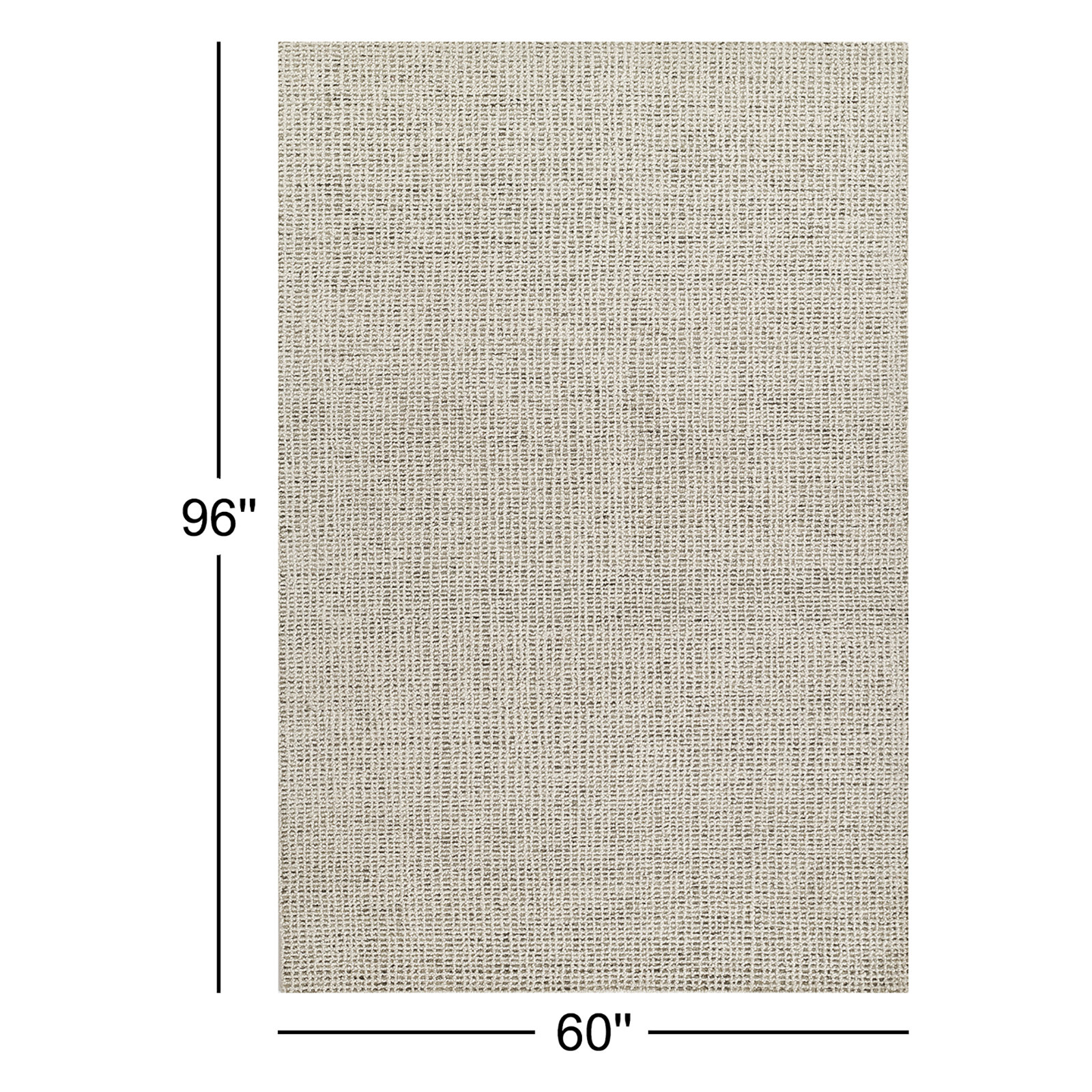 Reanne Gray Ivory Hand-Tufted Wool Rug, Rectangle 5' x 8'