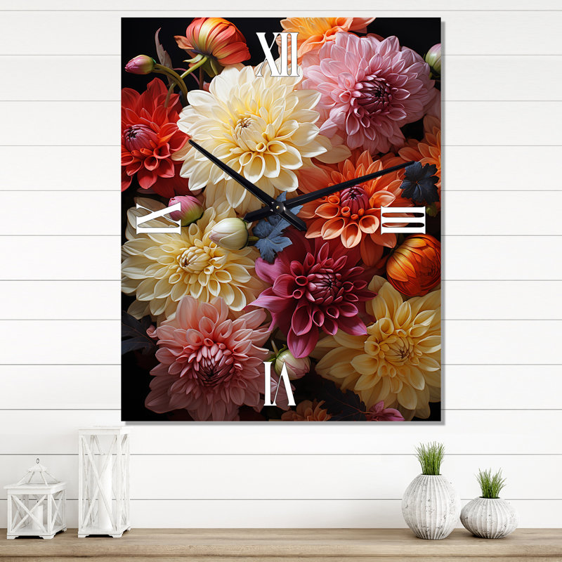 Jeliah - Horloges murales florales, Grand