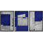 Bleu foncé, gris, géométrique, bloc, abstrait, Mid-Century, formes modernes, illustrations, décor chic-100780919-100780920