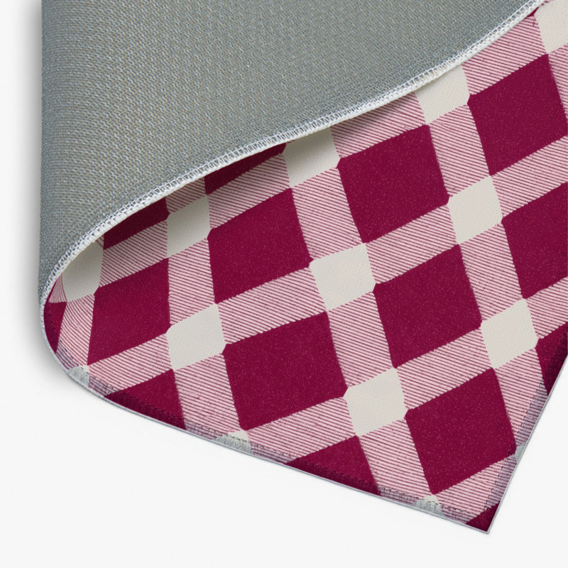 Tapis d'intérieur et d'extérieur à carreaux rouge, Rectangulaire 2 pi x 3 pi