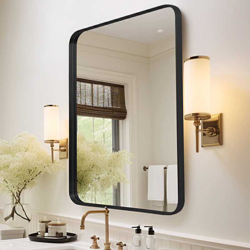Miroir mural de salle de bain Matherne, 36 po x 24 po, Noir