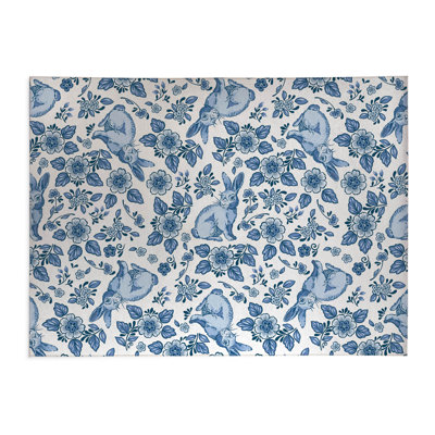 Bunny Toile Thin Lightweight Kitchen Mat