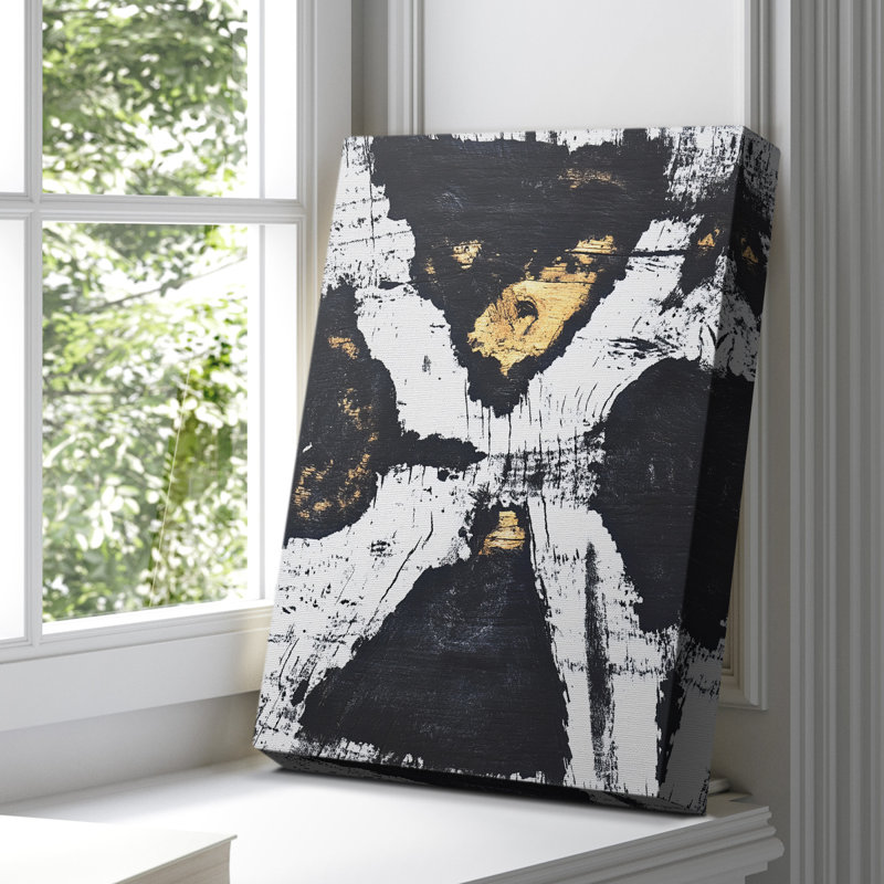 Toile tendue avec châssis abstrait CDLX III, H 18 po x l 12 po