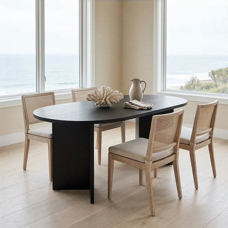 Aveline 71" Oval Multipurpose Dining And Conference Table, Wood Black