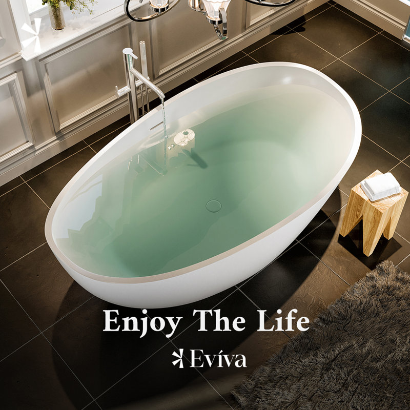 Baignoire de trempage autoportante 63 po. X 37,5 po. 63 po.