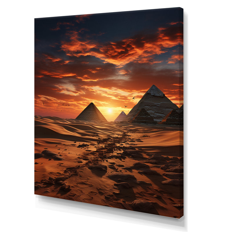 Égypte, pyramides dorées II - salon égyptien, Toile tendue, H 20 po x l 12 po x P 1 po