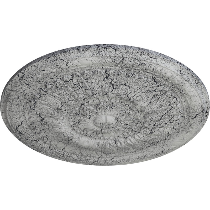 Médaillon de plafond Endorathane Nestor, DE 25 7/8 po x P 2 1/4 po (convient aux auvents jusqu'à 5 po), finition or pâle peinte à la main
