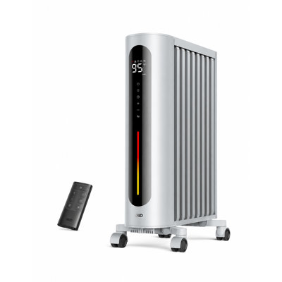 DREO 1500W 26,65 "remplie d'huile portative avec télécommande, protection contre la surchauffe et le basculement en blanc