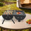 Ensemble de barbecue au charbon 3 en 1 - comprend des filets de barbecue et une poêle à frire, portatif pour barbecue, camping, patio avec cendrier amovible pour un nettoyage facile-122081853