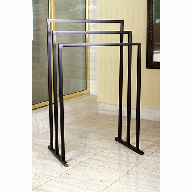 Oil Rubbed Bronze Freestanding 3-Tier Steel Towel Rack