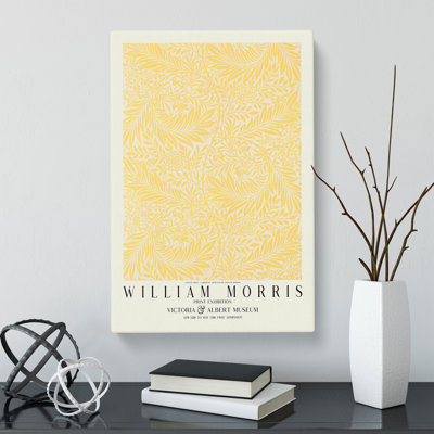 Larkspur With Border by William Morris - Wrapped Canvas