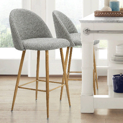 26“  Set of 2  Benoni Upholstered Counter Stools