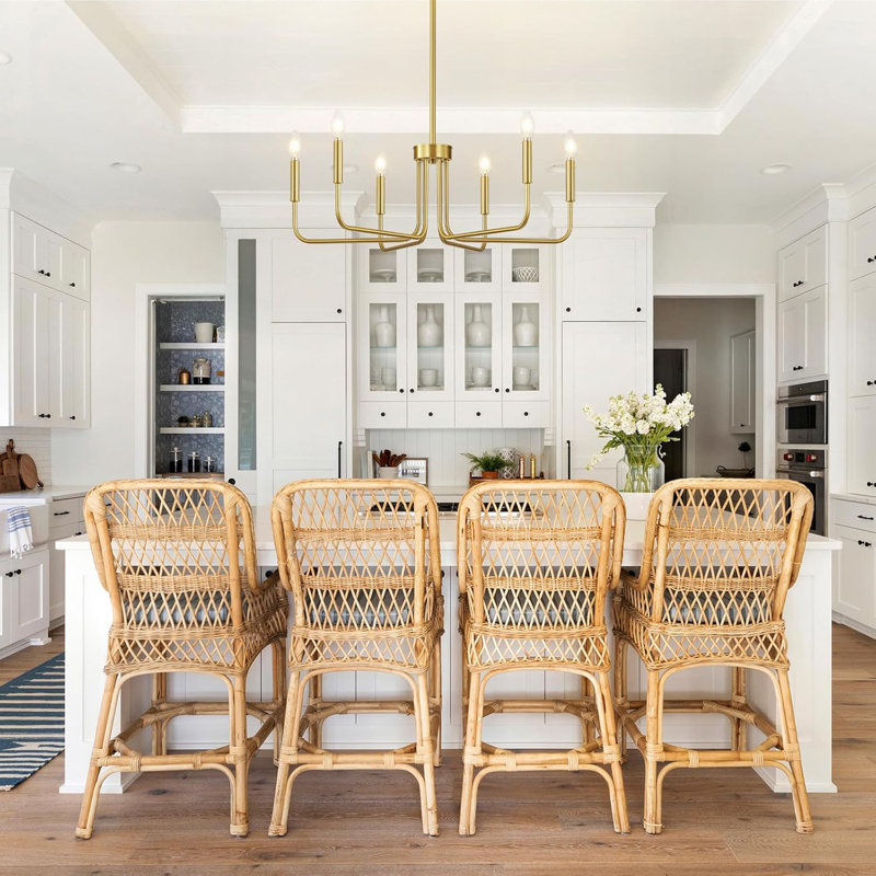 Luminaire suspendu de style lustre rétro moderne à 6 lumières avec éclairage à intensité variable pour la salle à manger Yunix