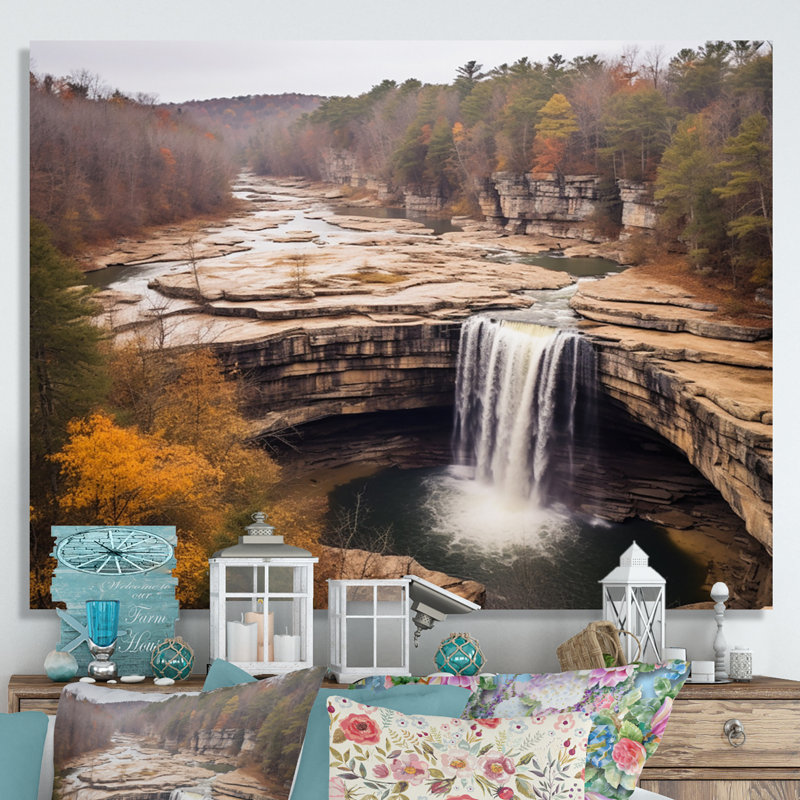 Alabama Water Cascades Beauty II - impression, H 34 po x l 44 po x P 1,5 po, Toile tendue