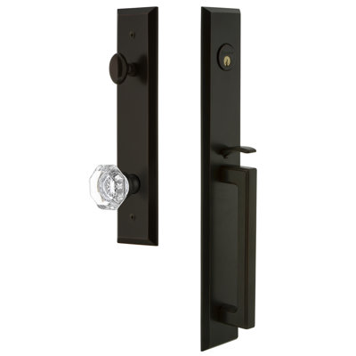 Fifth Avenue Handleset with Single Cylinder Deadbolt and Chambord Door Knob and Rosette