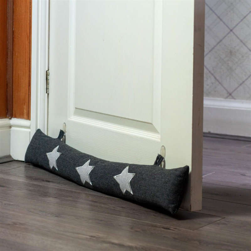Nicola Spring - Mismatched Herringbone Draught Excluder - 78.5cm - Star/Heart