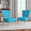 Motif de vagues bleu clair - Chaise d'appoint rembourrée Mid-Century