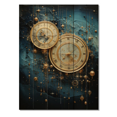 Astrologie de tapisserie céleste mélangée sur bois