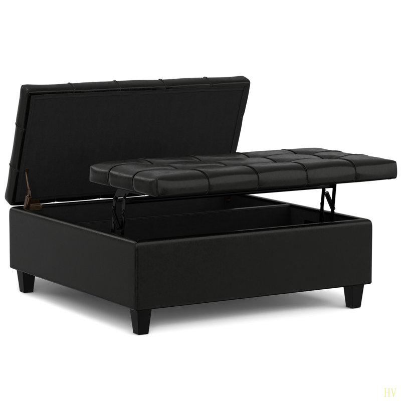 Grande table basse avec repose-pieds Harrison, H 16,53 po x L 40,03 po x l 39,96 po, Brun