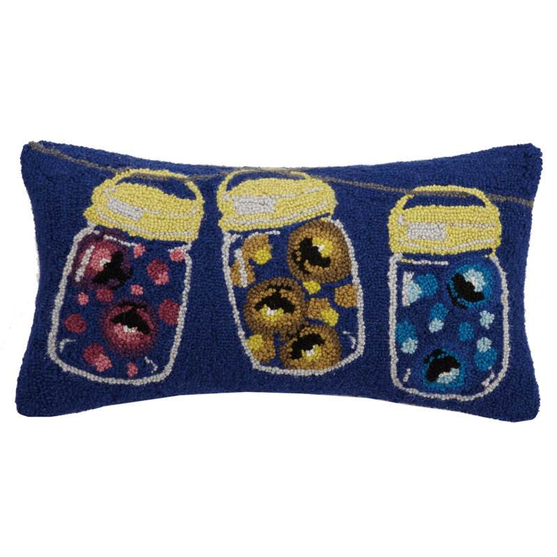 Coussin en laine Mason Jar Fireflies - 12 x 22 po