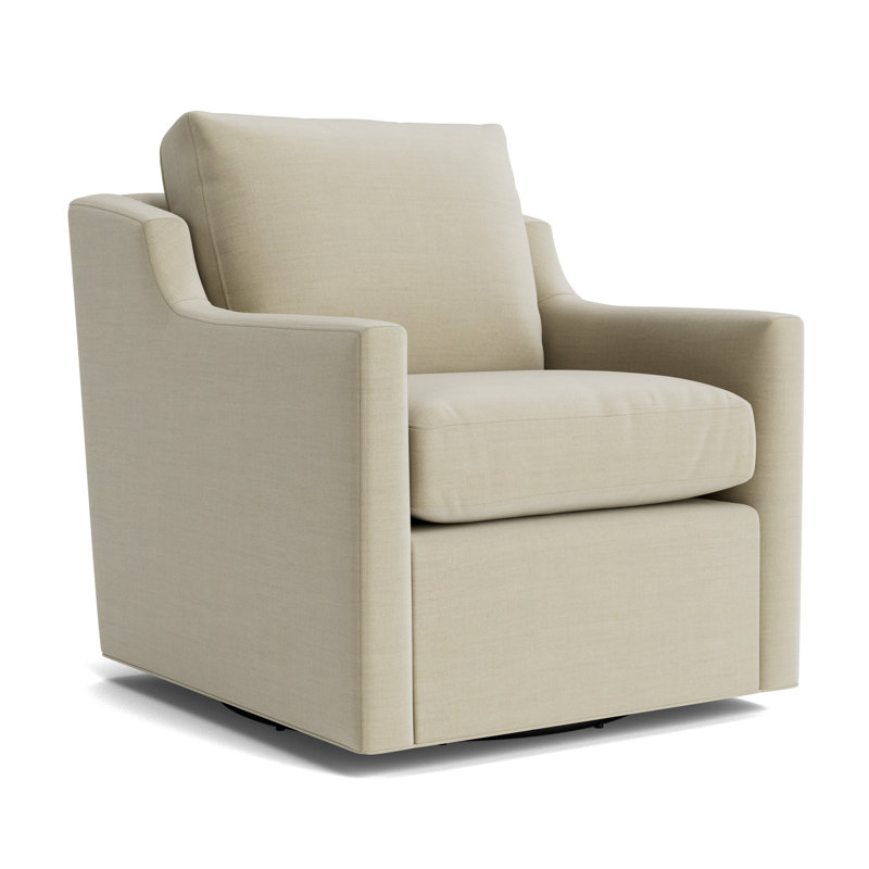 Gigi No Skirt Full Swivel Chair, Performance Linen - Flax