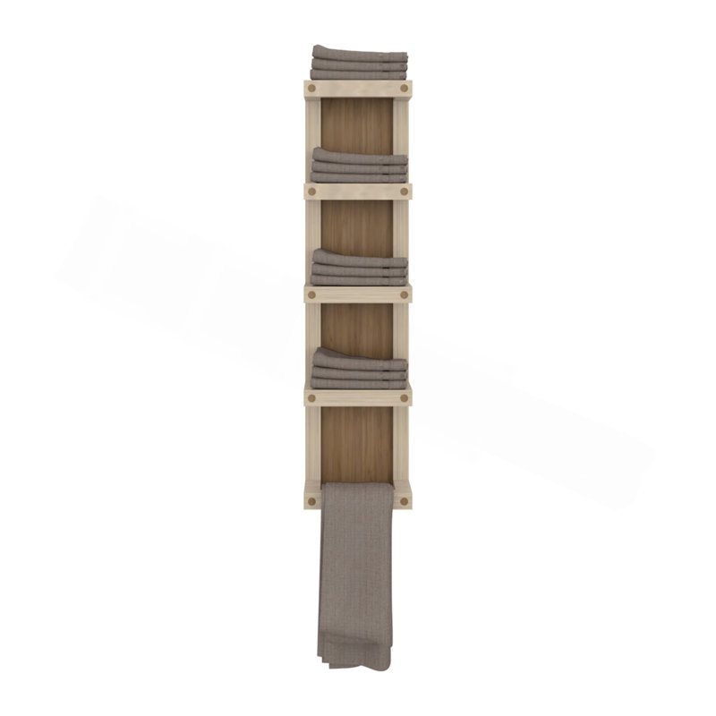 Chidester Towel Rack 31.1" H, 5 Shelves, Natural Oak / Beige - Bathroom, Natural/Beige