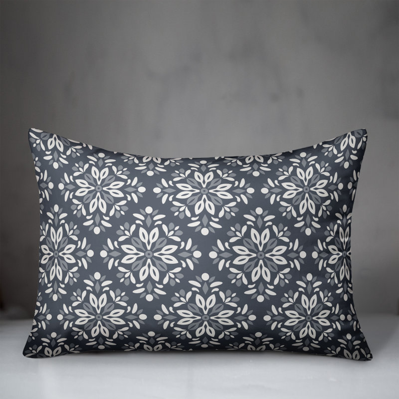 Medallion Outdoor Reversible Throw Pillow, H 18 po x l 25 po, Ardoise
