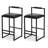 Faux Leather Upholstered Metal Bar Stools Set with Back-1928819945