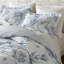 Ensemble de housse de couette 100% satin de coton Botanical-114714047-114714045