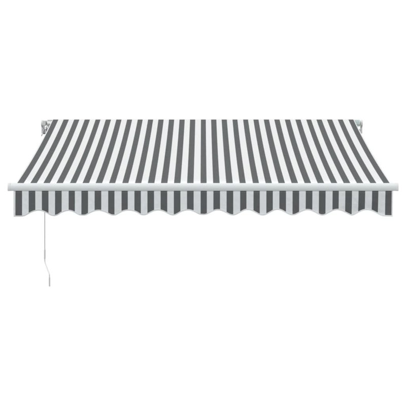 Dakota Fields Polyester Cover Retractable Patio Awning, 300cm W x 250cm D, Anthracite/White, Striped