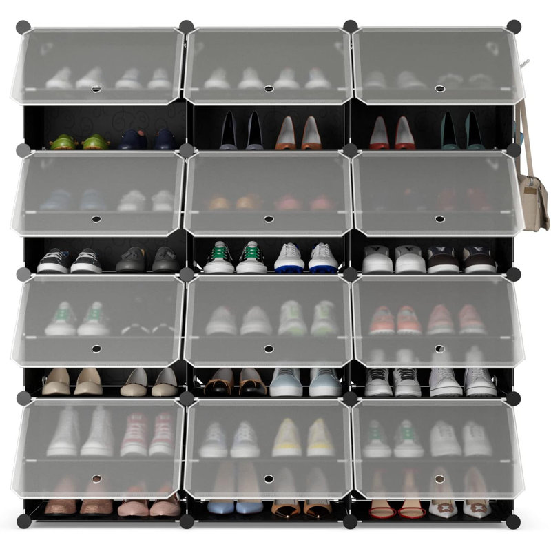 Freestanding Shoe Rack Organizer With Expandable Design, Durable Polypropylene Construction, And Removable Partitioned Panels For Versatile Storage