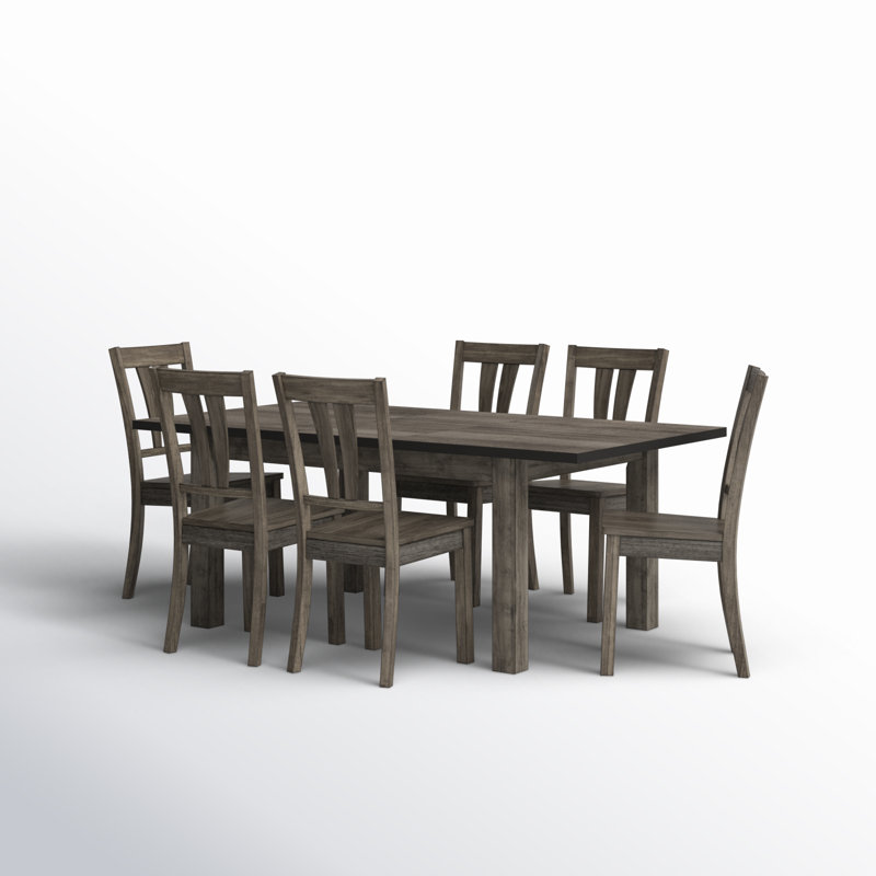 Ensemble de salle à manger extensible en bois d'hévéa Katarina