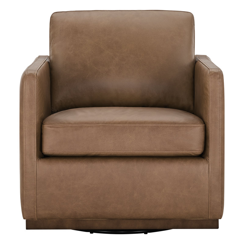 Chaise en cuir véritable (ensemble de 2), Brun clair Marseille