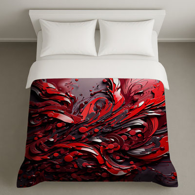 Housses de couette à motif abstrait rouge