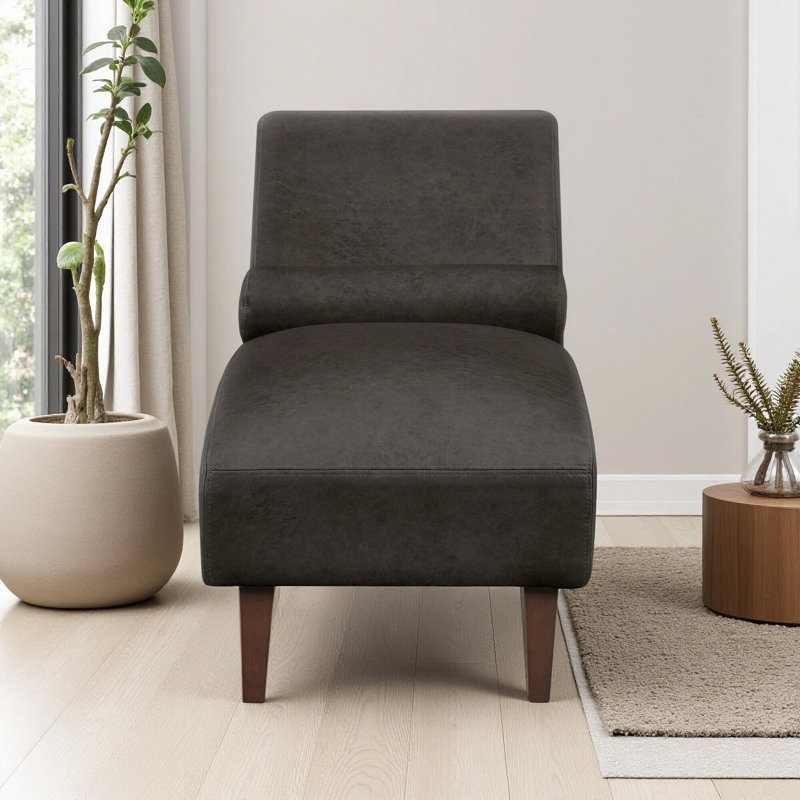 Chaise longue rembourrée 60 po avec traversin, Dark Gray
