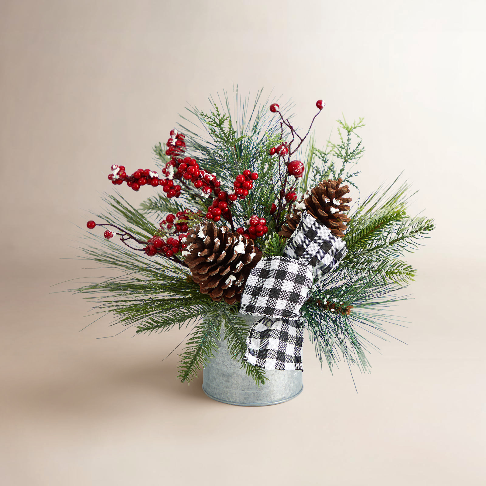 12'' Faux Pine Plant in Decorative Vase