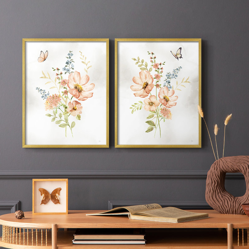 Summer Arrangement I-Premium Framed Print -Ready to Hang - No Nails Required - No Nails Required, Gold, 29" H x 46" W