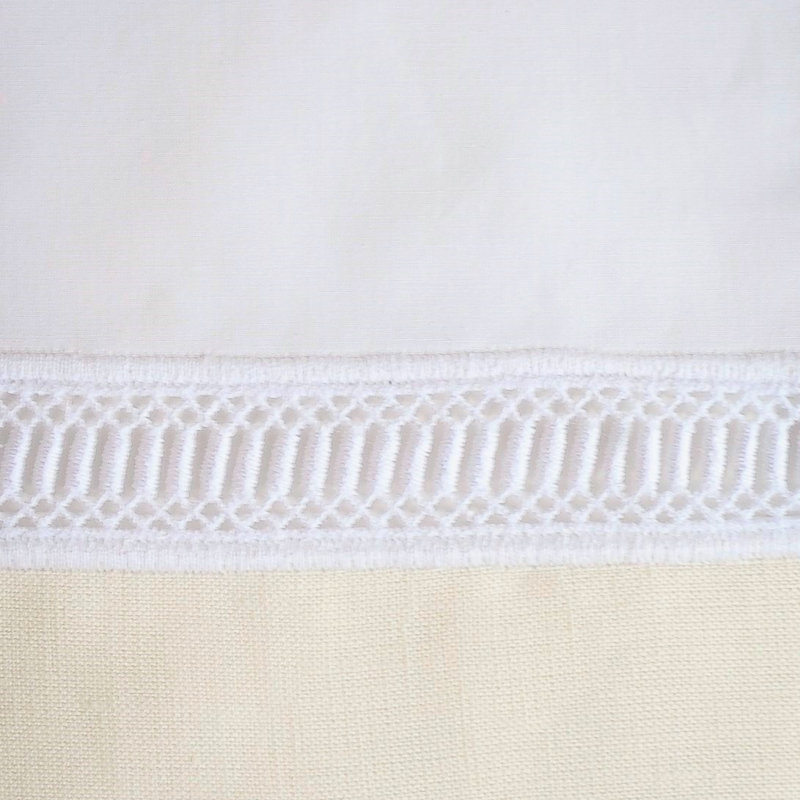 Linea Linen Tablecloth, White/Ivory, 144" L x 72" W