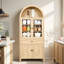 Armoire multifonctionnelle de style américain, contemporaine et rétro, avec grande capacité de rangement, armoire rétro Filler pour bureau ou salon, poignées rétro, bois d'ingénierie, rangement à cloisons,